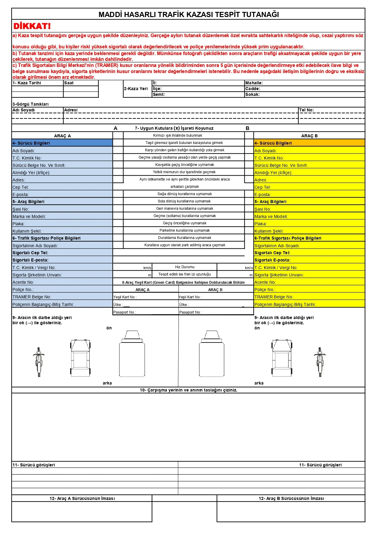 Kaza Tespit Tutanağı Nasıl Düzenlenir?